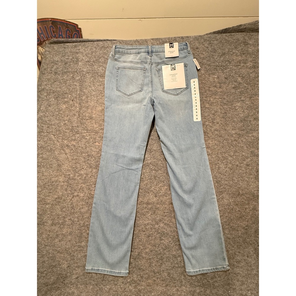 Member's Mark Women Light Wash Straight Leg High Rise Denim Jeans Size‎ 4 NWT